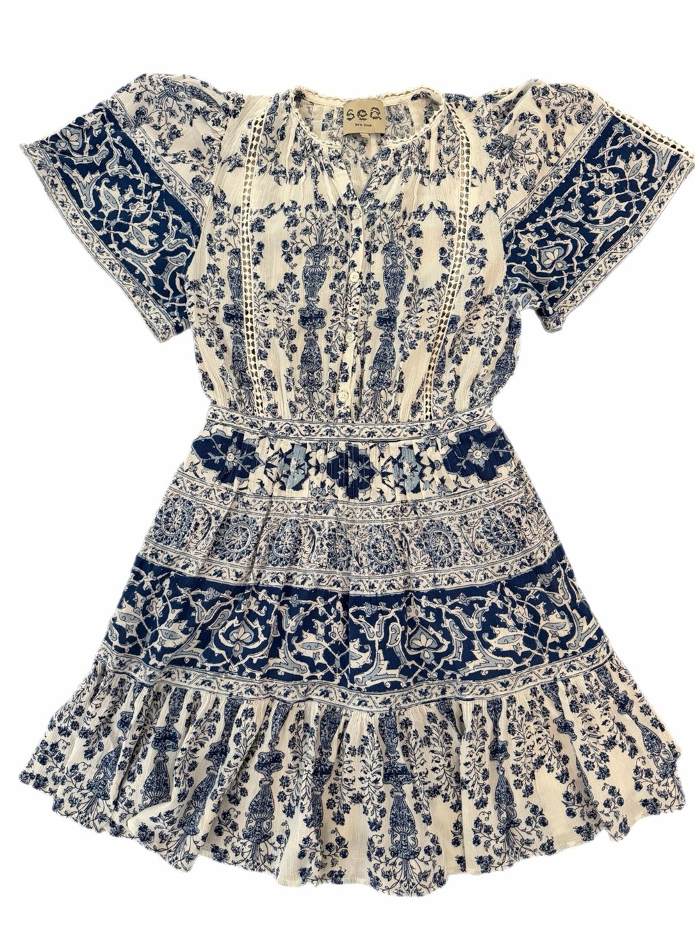 Sea Printed Navy & White Women’s Dress - Size 4